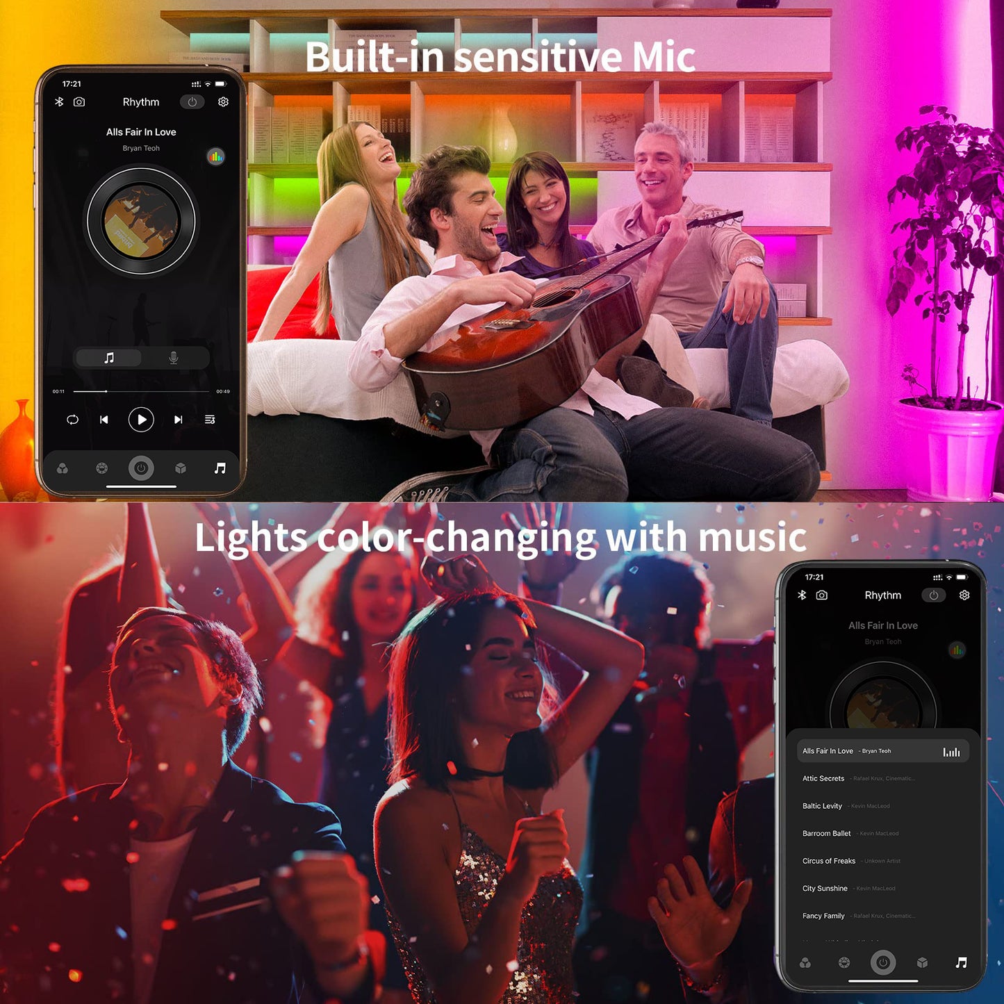 Led Strip Lights RGB Music Sync