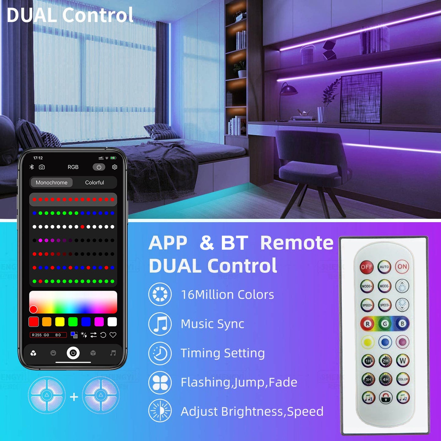 Led Strip Lights RGB Music Sync